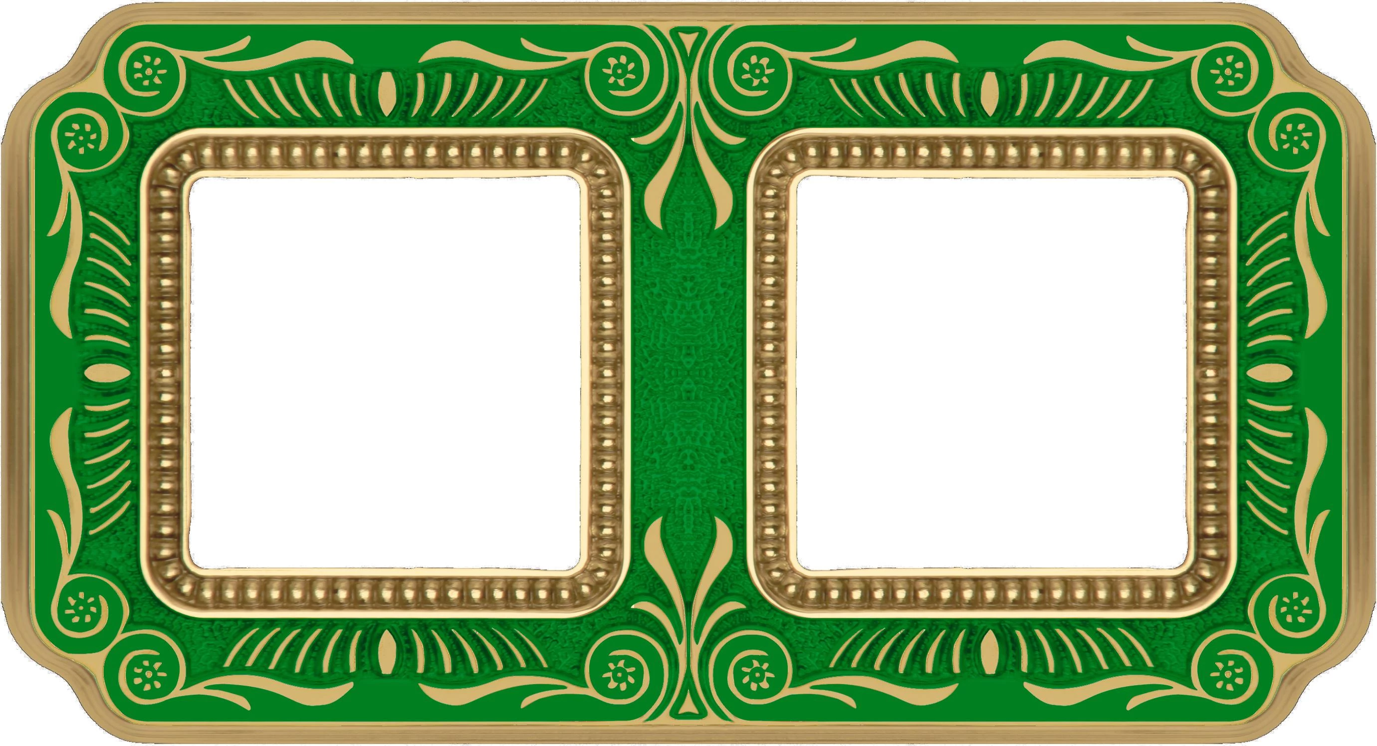  артикул FD01362VEEN название Рамка двойная, цвет Изумрудно-зеленый, Firenze, Fede