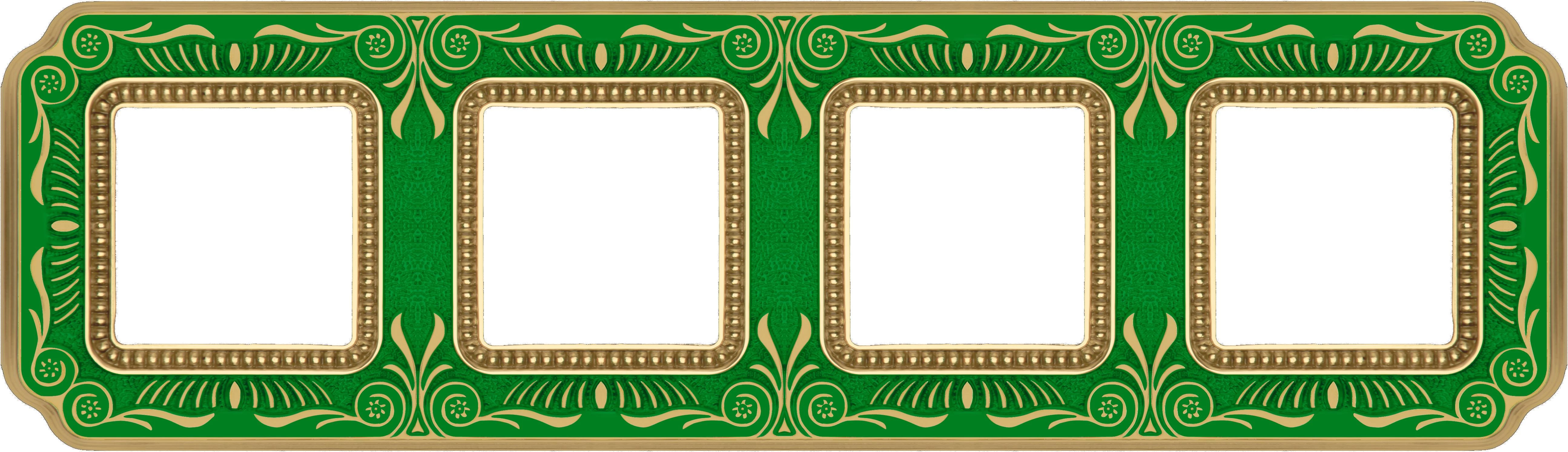  артикул FD01364VEEN название Рамка четверная, цвет Изумрудно-зеленый, Firenze, Fede