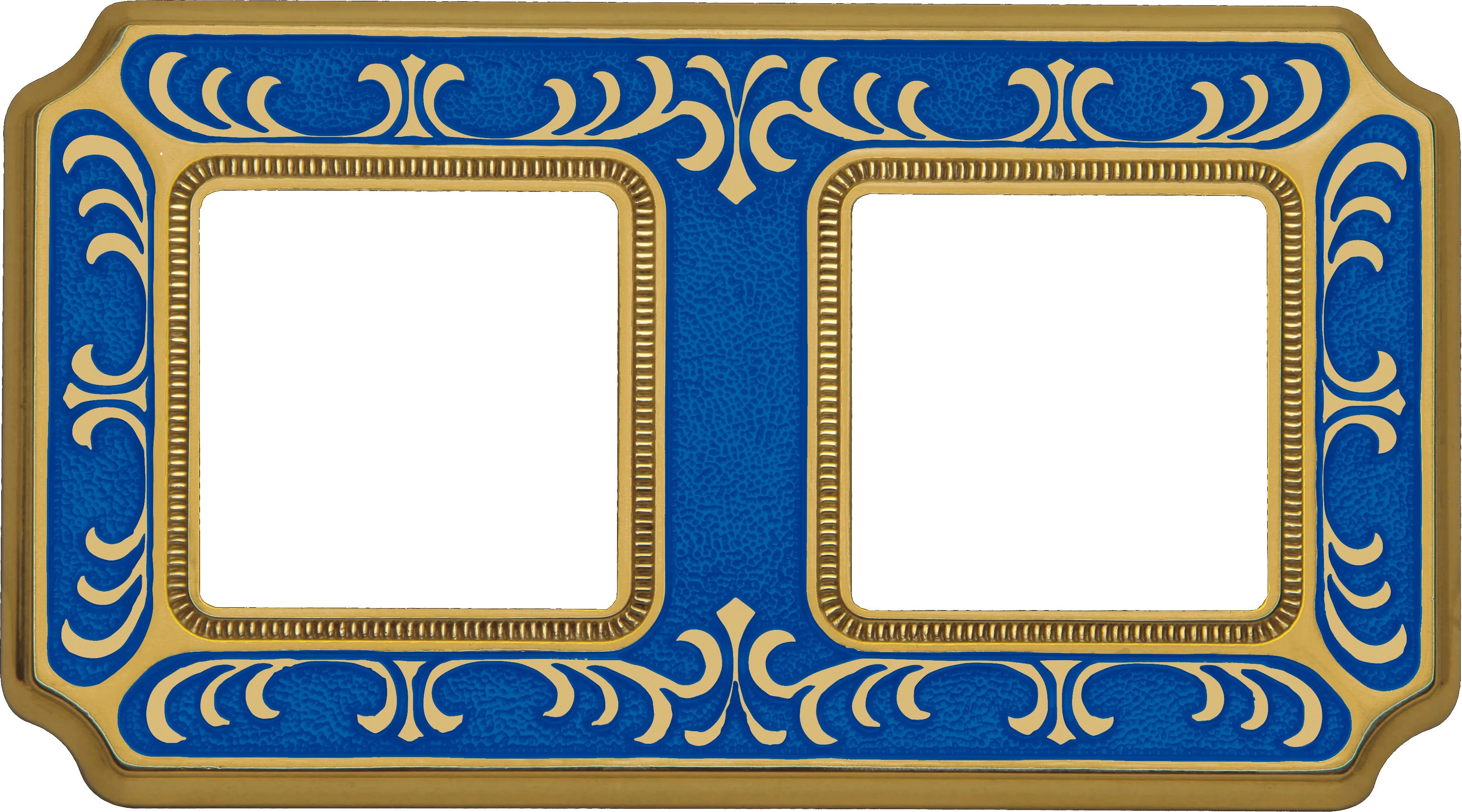  артикул FD01352AZEN название Рамка двойная, цвет Голубой сапфир, Siena, Fede