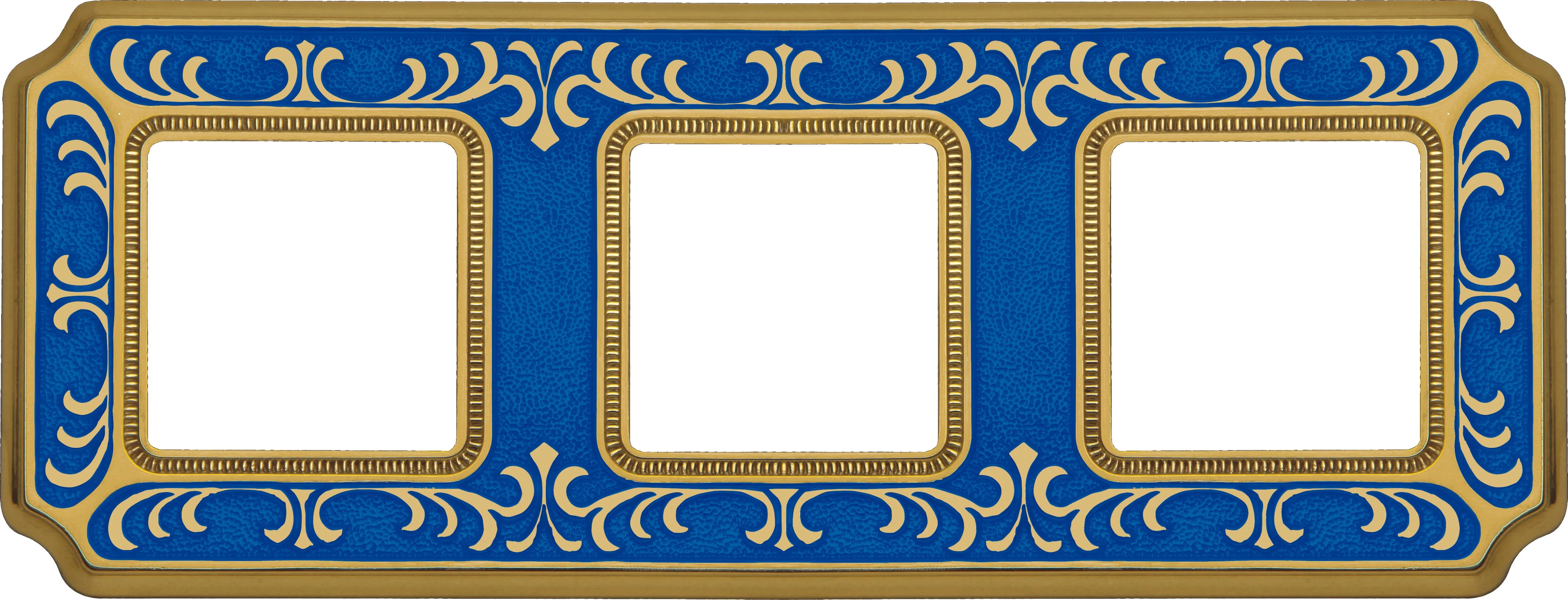  артикул FD01353AZEN название Рамка тройная, цвет Голубой сапфир, Siena, Fede