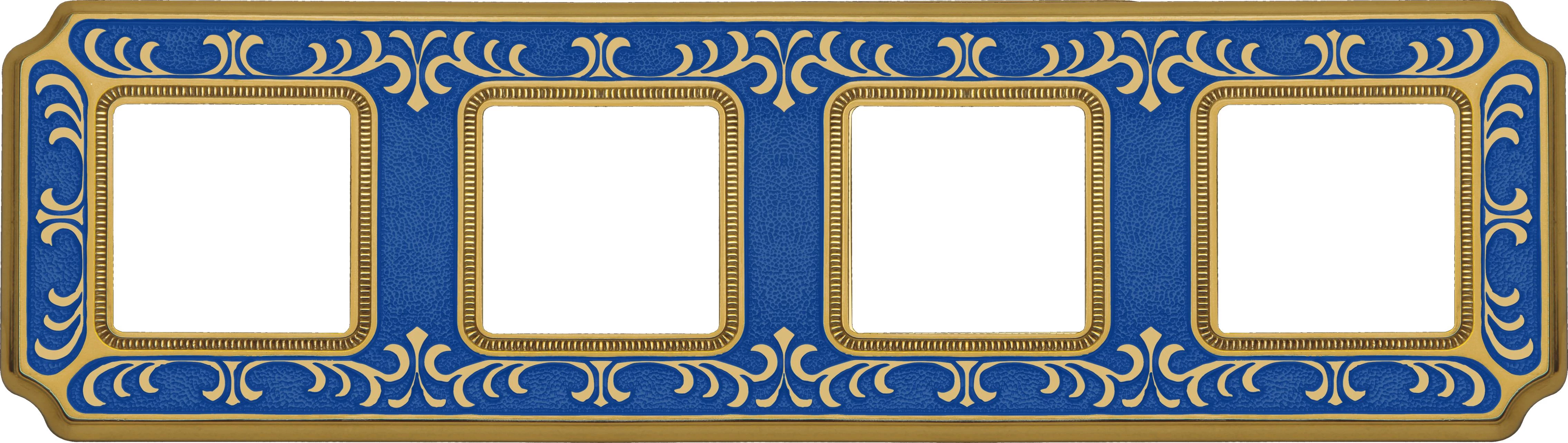  артикул FD01354AZEN название Рамка четверная, цвет Голубой сапфир, Siena, Fede