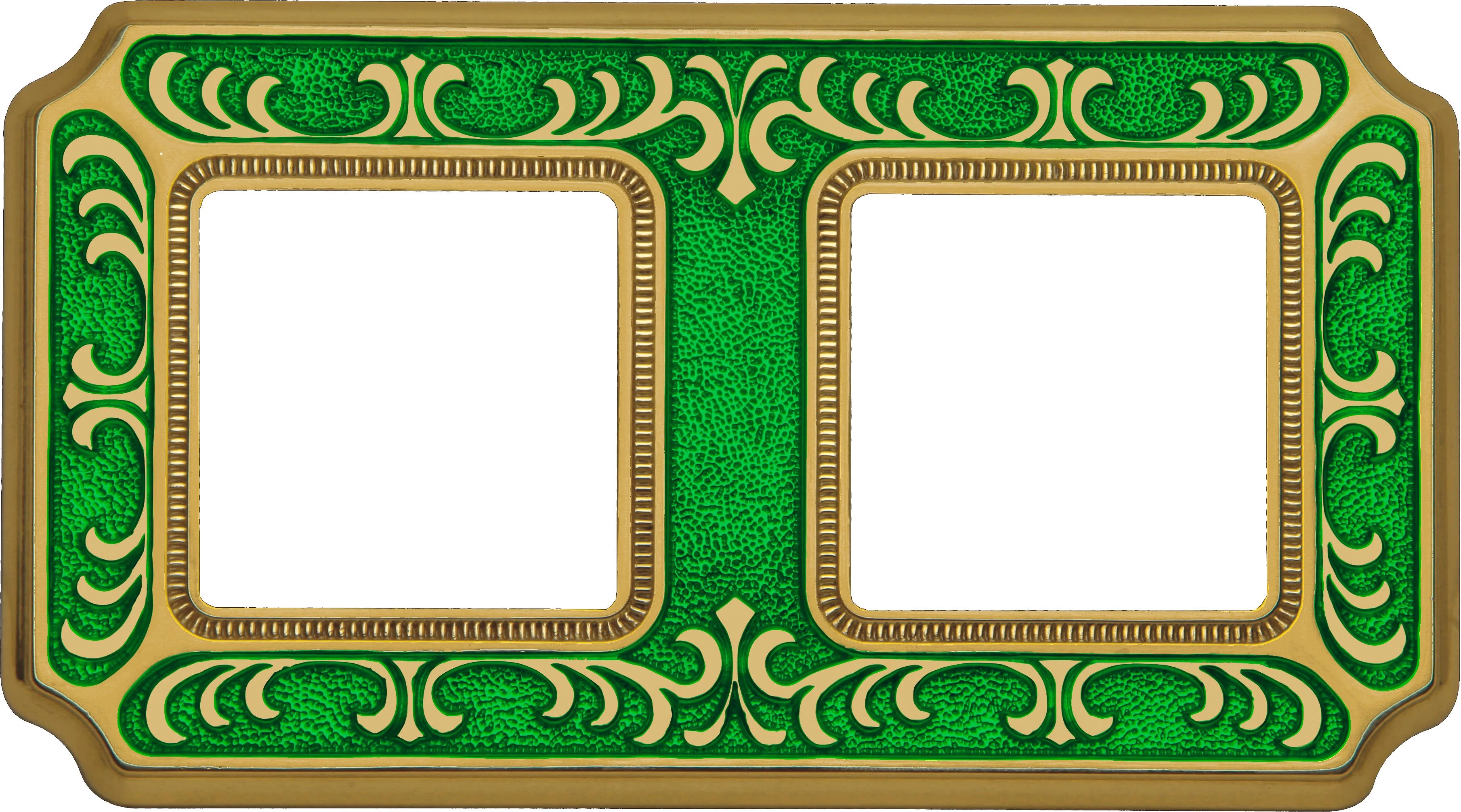  артикул FD01352VEEN название Рамка двойная, цвет Изумрудно-зеленый, Siena, Fede