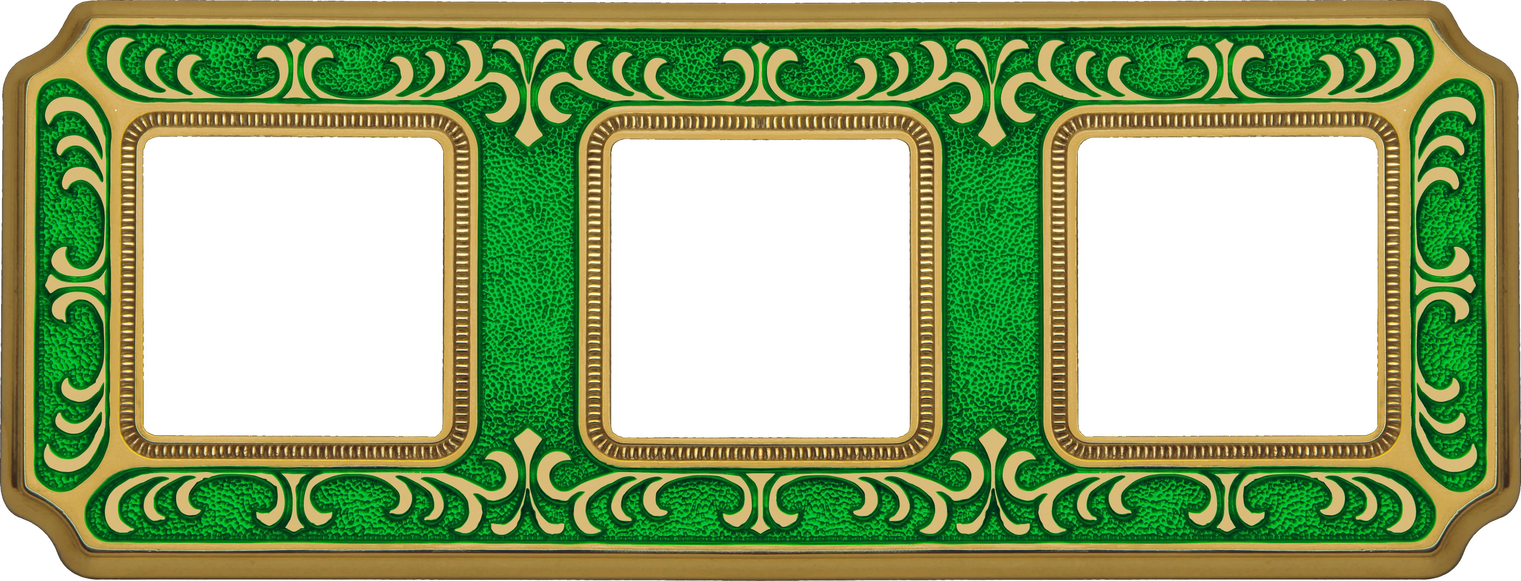  артикул FD01353VEEN название Рамка тройная, цвет Изумрудно-зеленый, Siena, Fede