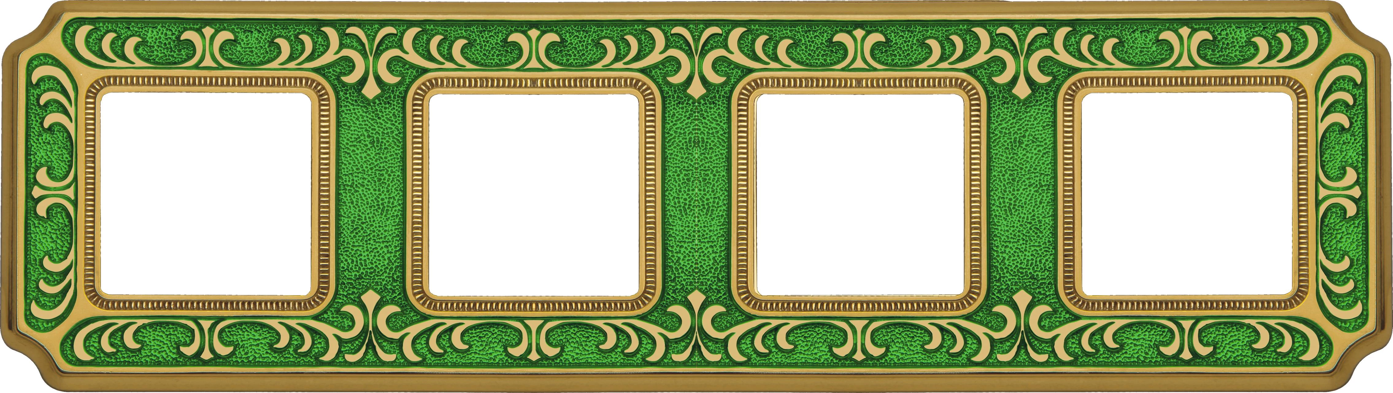  артикул FD01354VEEN название Рамка четверная, цвет Изумрудно-зеленый, Siena, Fede