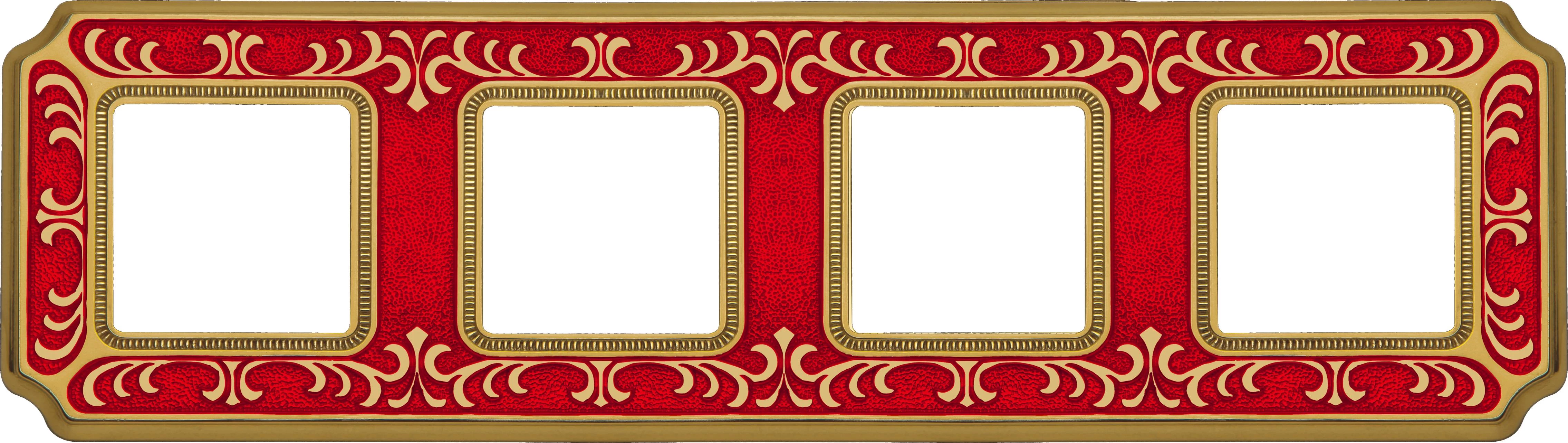  артикул FD01354ROEN название Рамка четверная, цвет Рубиново-красный, Siena, Fede