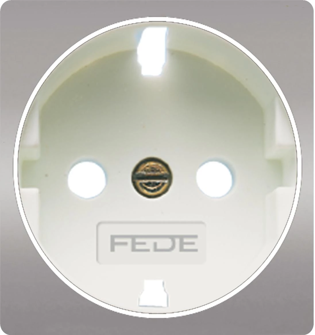  артикул FD04314CB название FEDE Светлый хром/ Белый Обрамление розетки 2к+з Bright Chrome (Cromo Brillo)