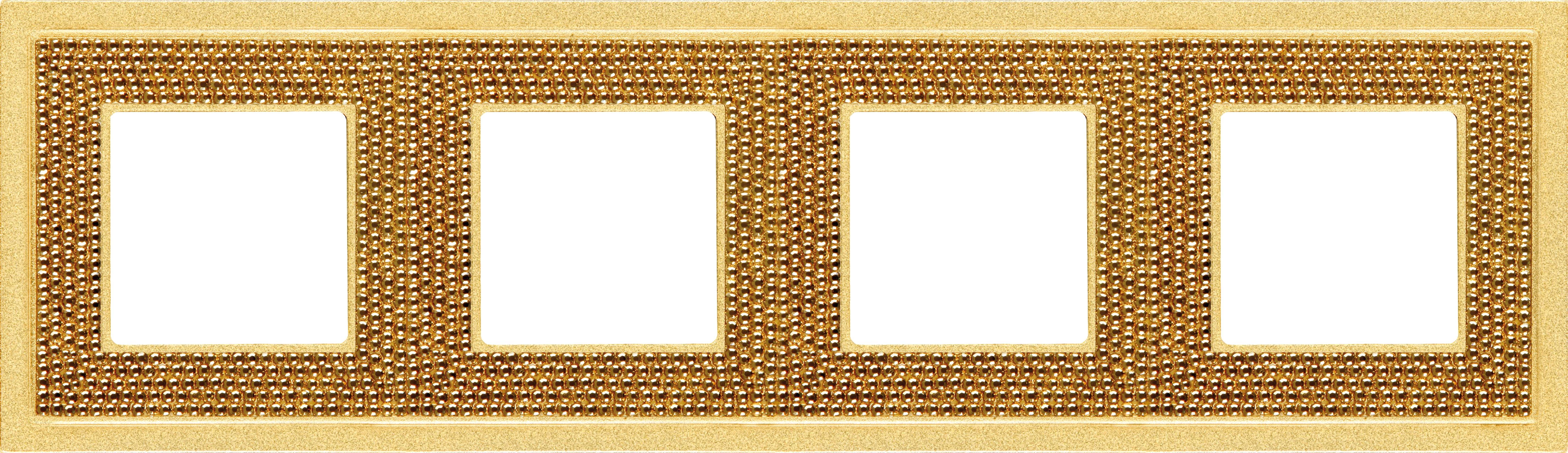  артикул FD01294OR название Рамка четверная, цвет Красное золото, Crystal De Luxe Art, Fede