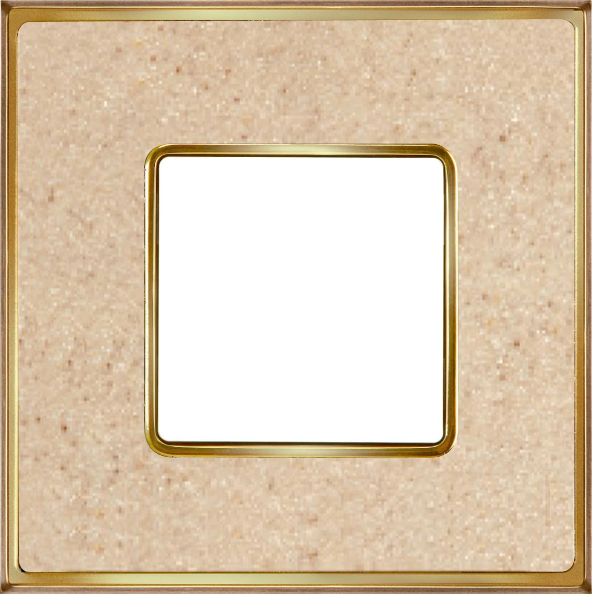  артикул FD01331AMOB название Рамка одинарная, цвет Светлый кориан/Светлое золото, VINTAGE CORINTO, Fede