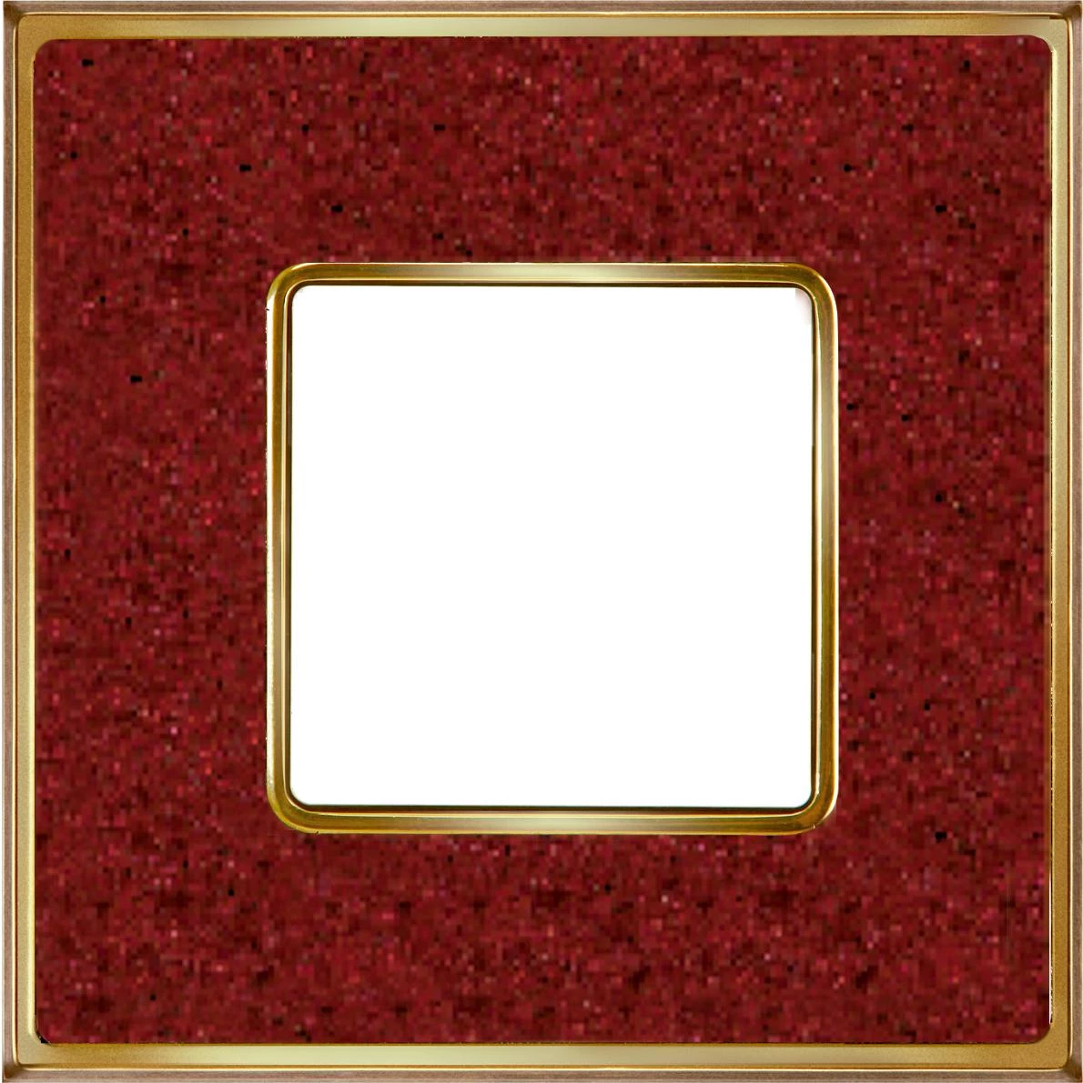  артикул FD01331PROB название Рамка одинарная, цвет Красный кориан/Светлое золото, VINTAGE CORINTO, Fede