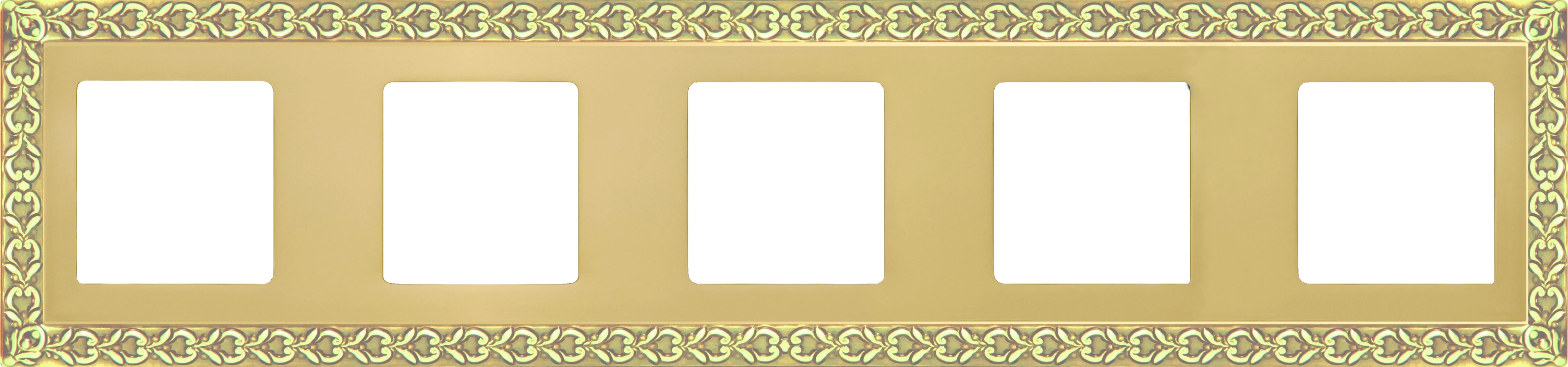  артикул FD01225OB название Рамка пятерная, цвет Светлое золото, San Sebastian, Fede