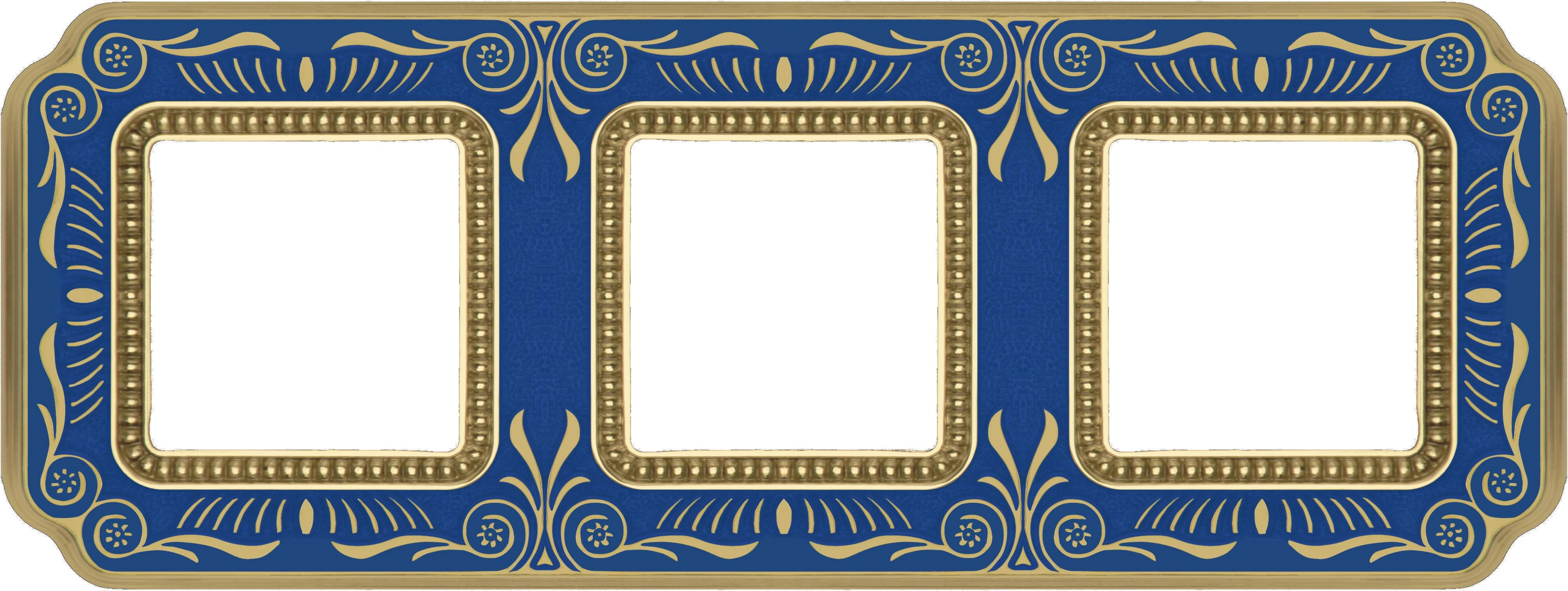  артикул FD01363AZEN название Рамка тройная, цвет Голубой сапфир, Firenze, Fede