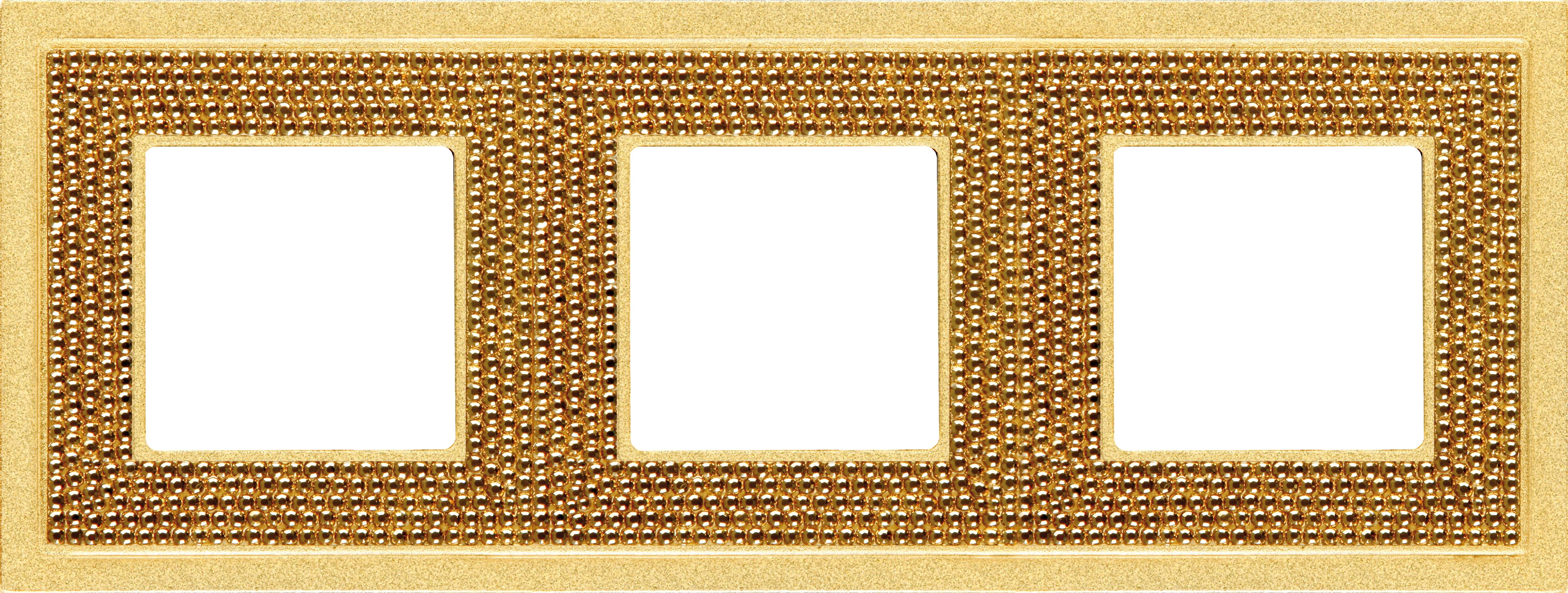  артикул FD01293OR название Рамка тройная, цвет Красное золото, Crystal De Luxe Art, Fede